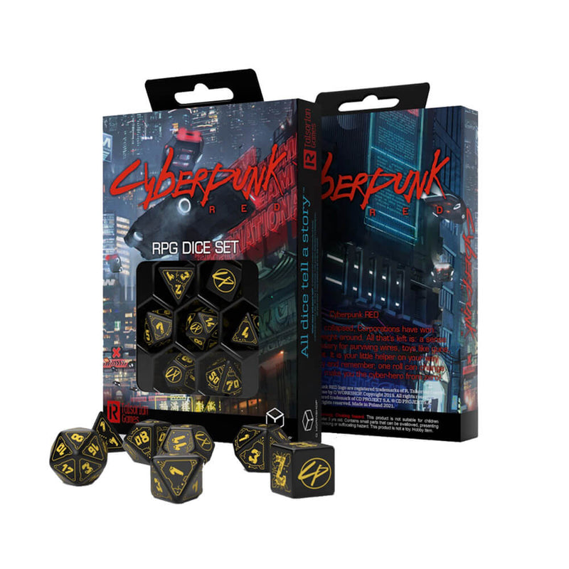 Q Workshop Cyberpunk Red Dice (lot de 7)