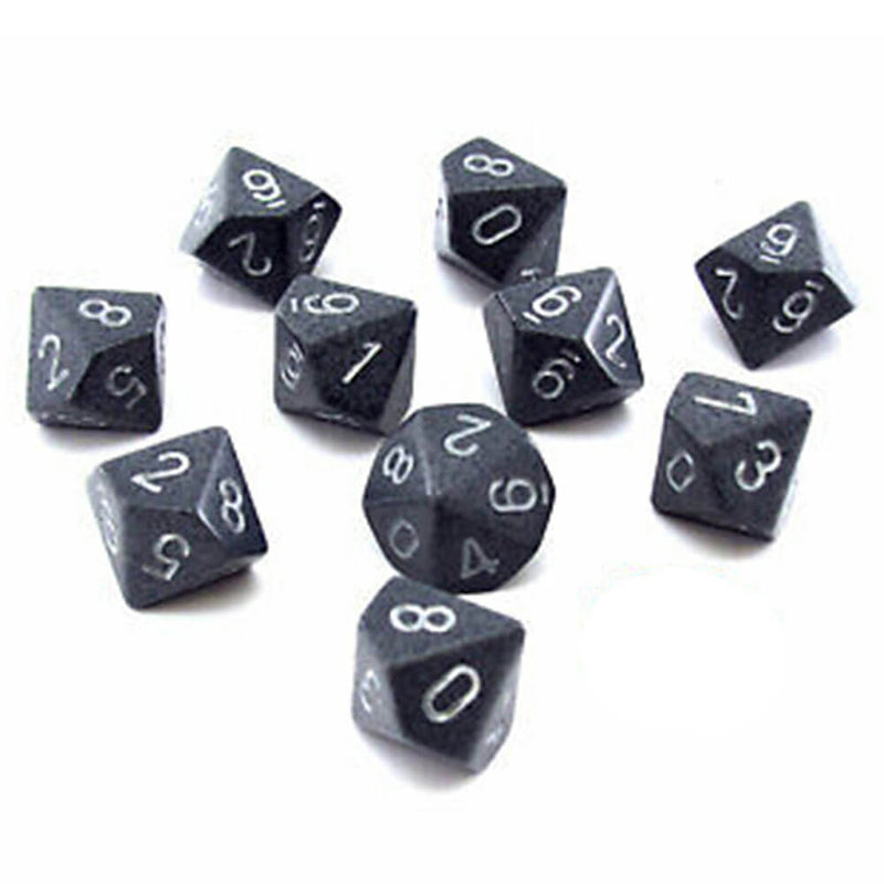 Jeu Chessex D10 polyédrique 10 matrices mouchetées