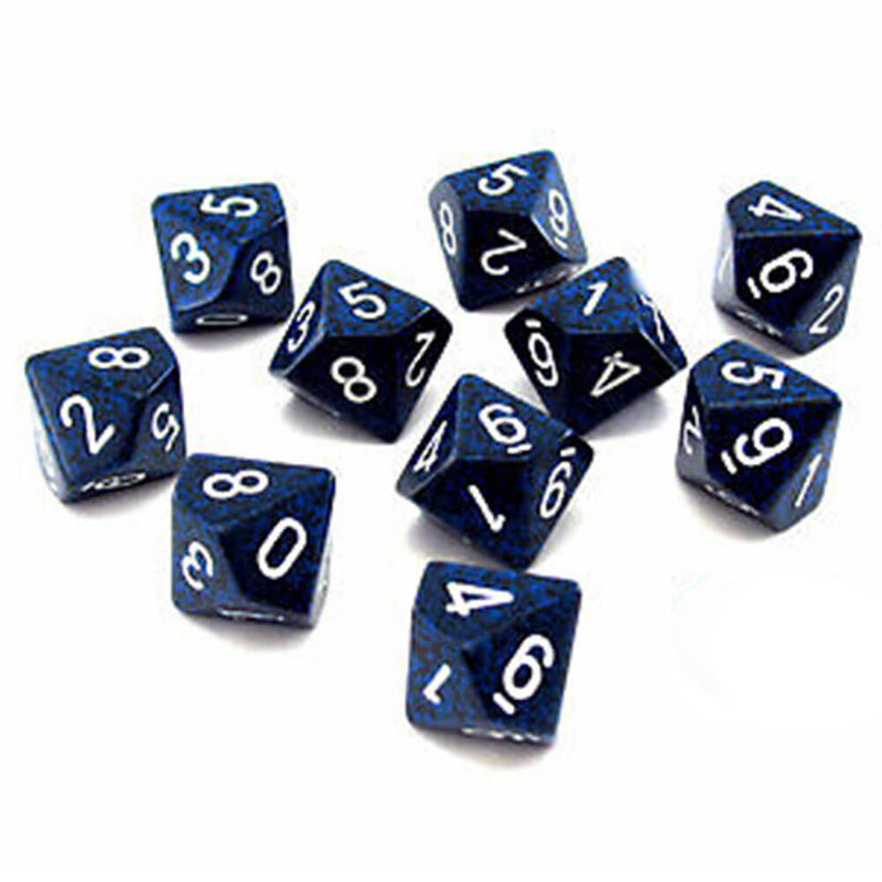 Jeu Chessex D10 polyédrique 10 matrices mouchetées