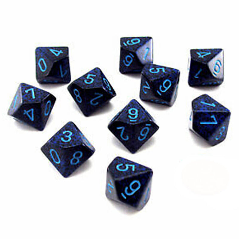 Chessex D10 Polyedrale 10-die gespikkelde set