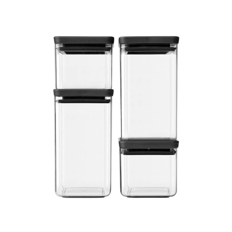 Brabantia stapelbare vierkante bus (set van 4)