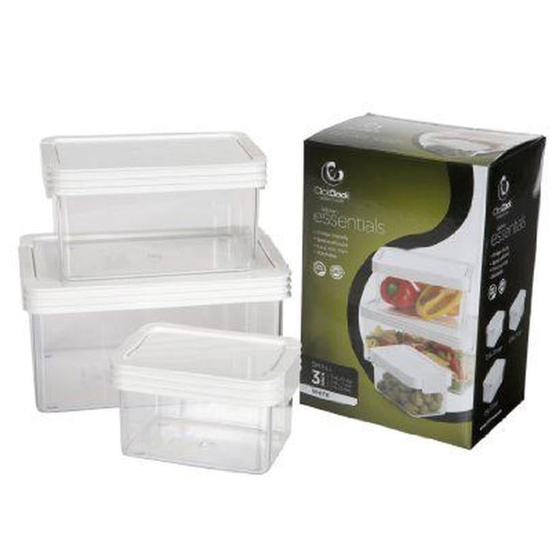 ClickClack Basics Square Container 3 stcs (wit)