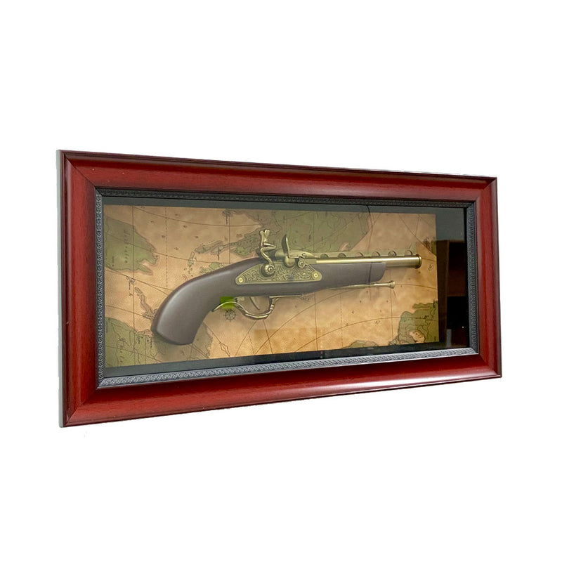 Pistolet de Duel Vintage dans une Décoration Murale Cadre