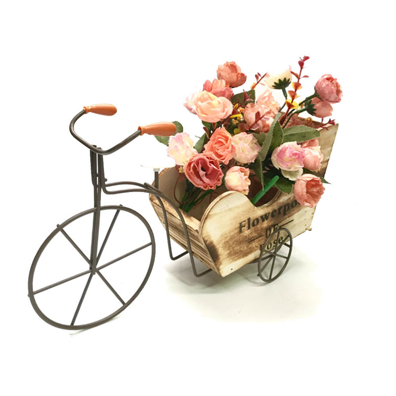 Pot de fleurs de Rose Vélo à 3 roues avec décoration florale