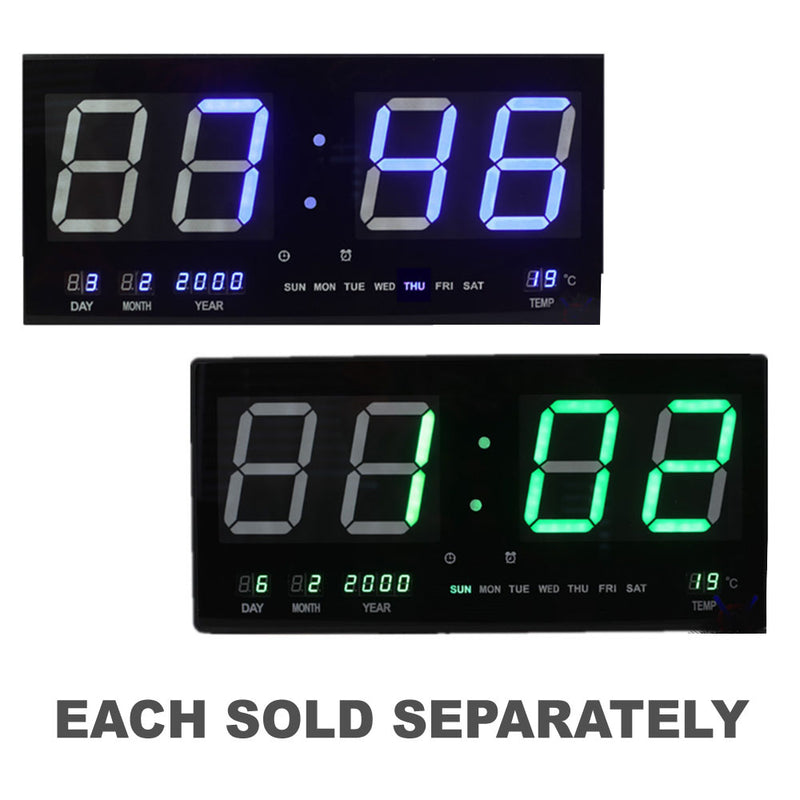 Multifunctional LED Wall Clock (Black)