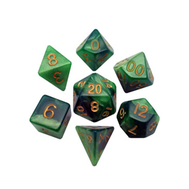 MDG Acrylic Dice Set (with Gold Numbers)