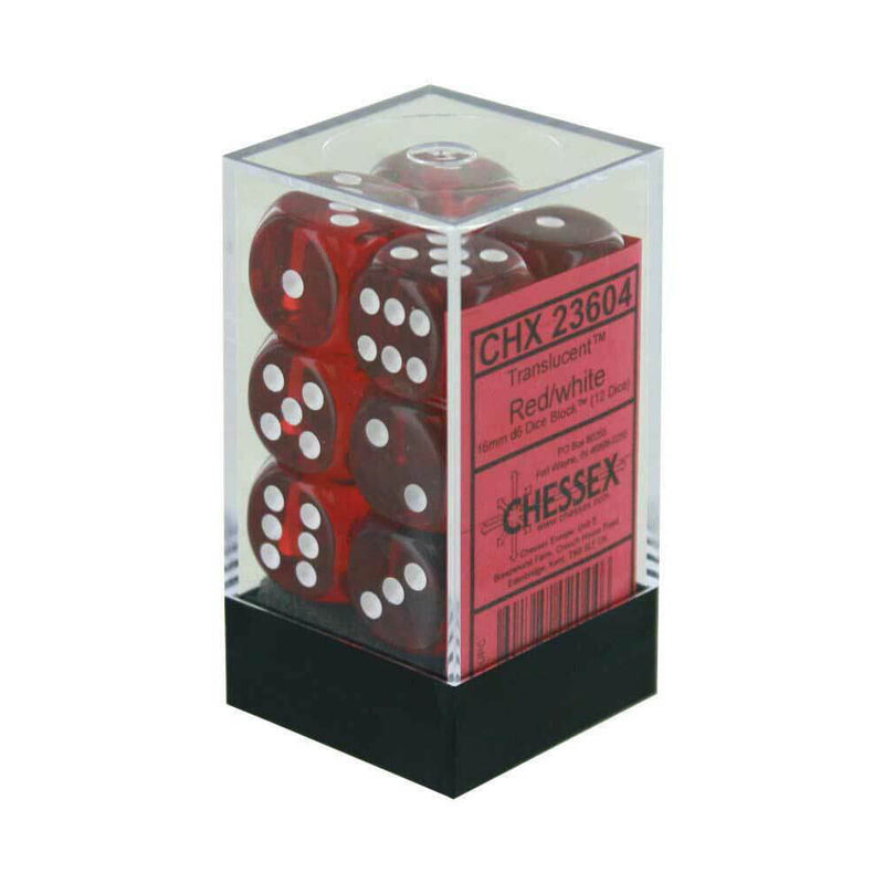 D6 DICE doorzichtig 16 mm (12 dobbelstenen)