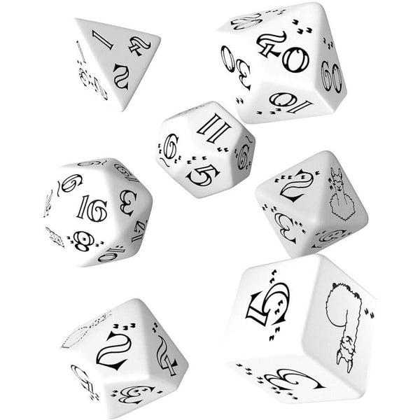 Bright Llama Dice Set (White & Black)