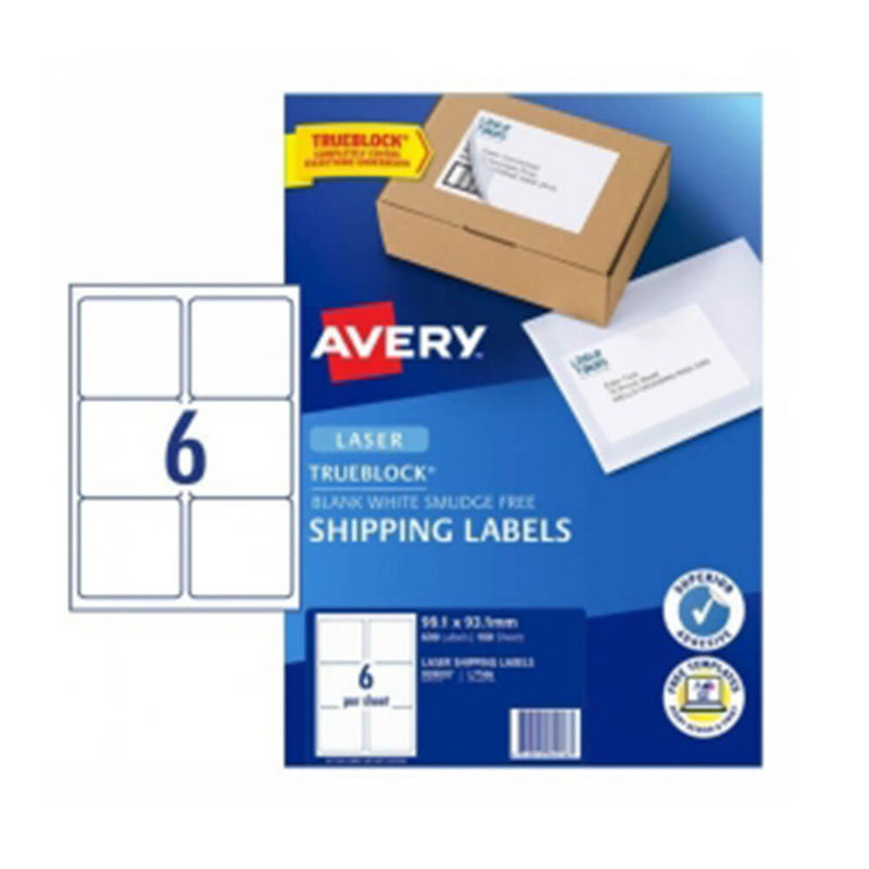 Avery Étiquette d'expédition Blanc 100pk