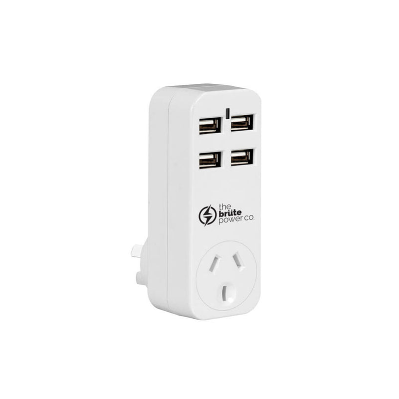 The Brute Power Co. One Socket Adapter (wit)