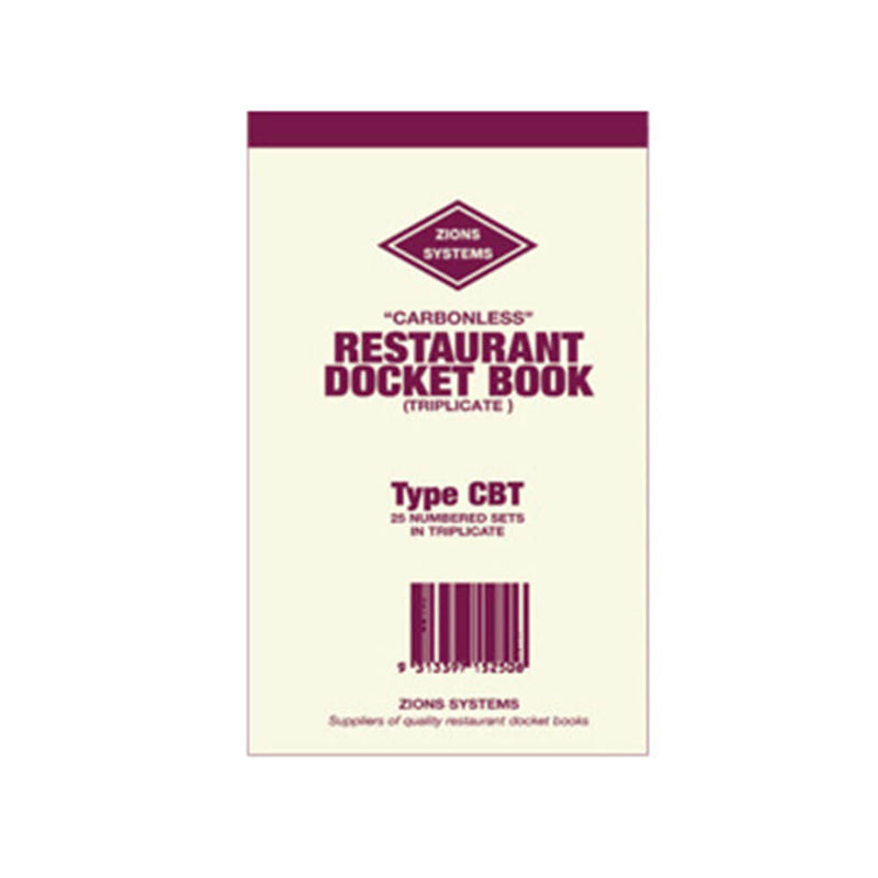 Livre de registre de restaurant en triple exemplaire sans carbone Zions