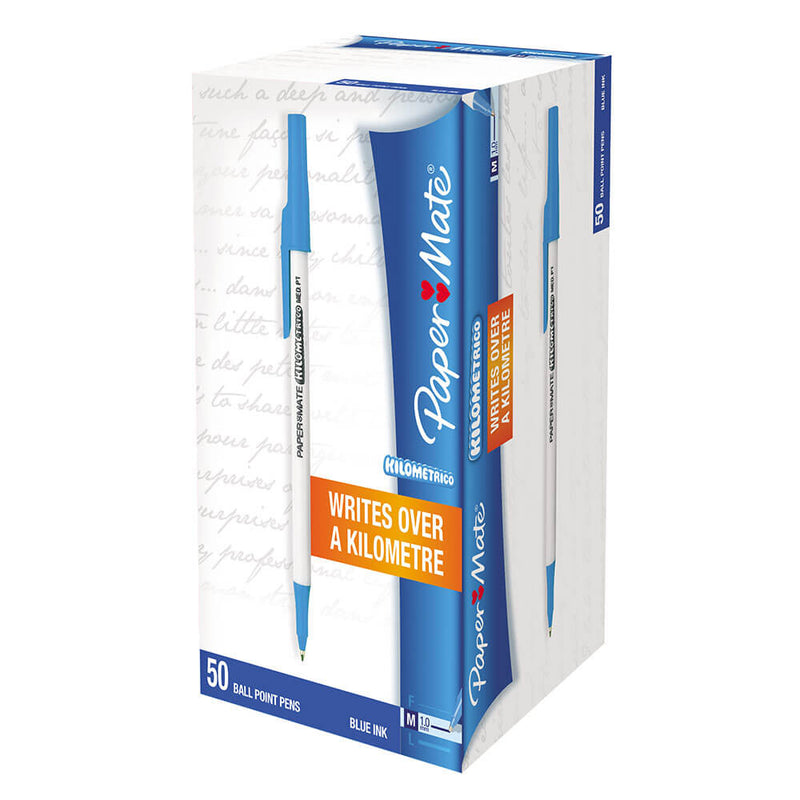 Paper Mate Kilometrico Ballpoint Pen (Medium Blue)