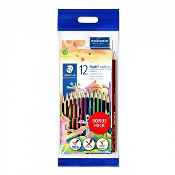 Staedtler Noris Coloured Pencils 12pk (with Pencil & Eraser)