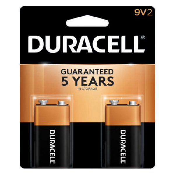 Duracell MN1604B2Z Copper Top Alkaline 9V Battery 2pk