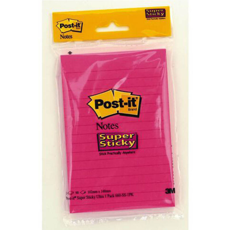 Notes lignées super collantes Post-it (90 feuilles)