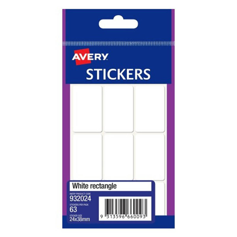 Autocollants rectangulaires multi-usages Avery (paquet de 10)